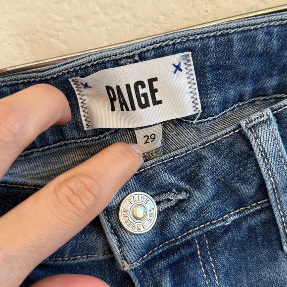 Paige Skyline Skinny Crop Denim Jean Blue Size 29 - Picture 8 of 12